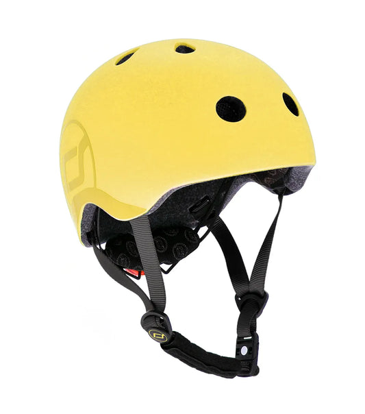 Scoot Ride Kid's Safety Helmet S-M, Magnetic Closure, Adjustable, Lightweight - Lemon