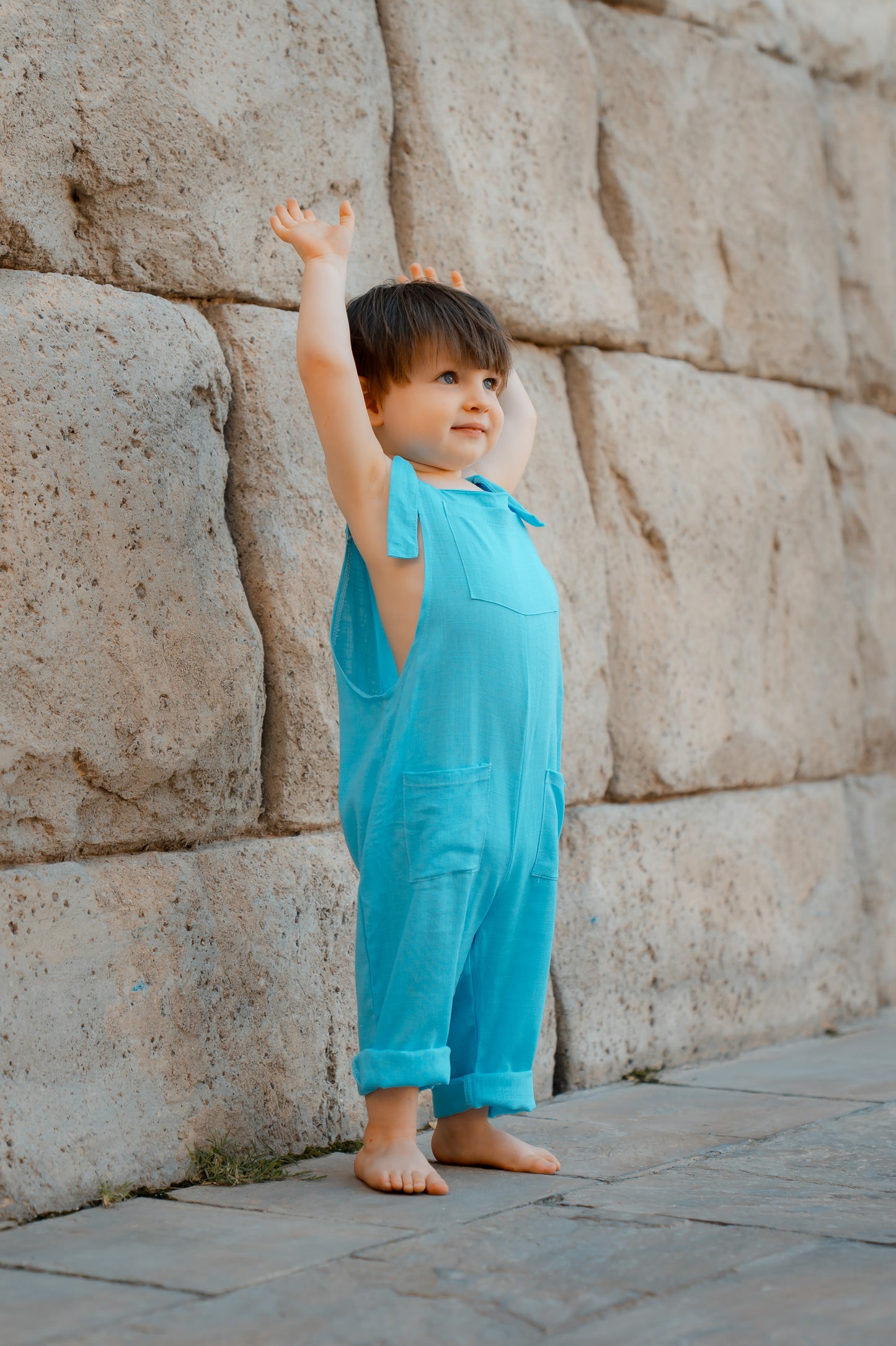 Joe Linen Romper - Sky Blue