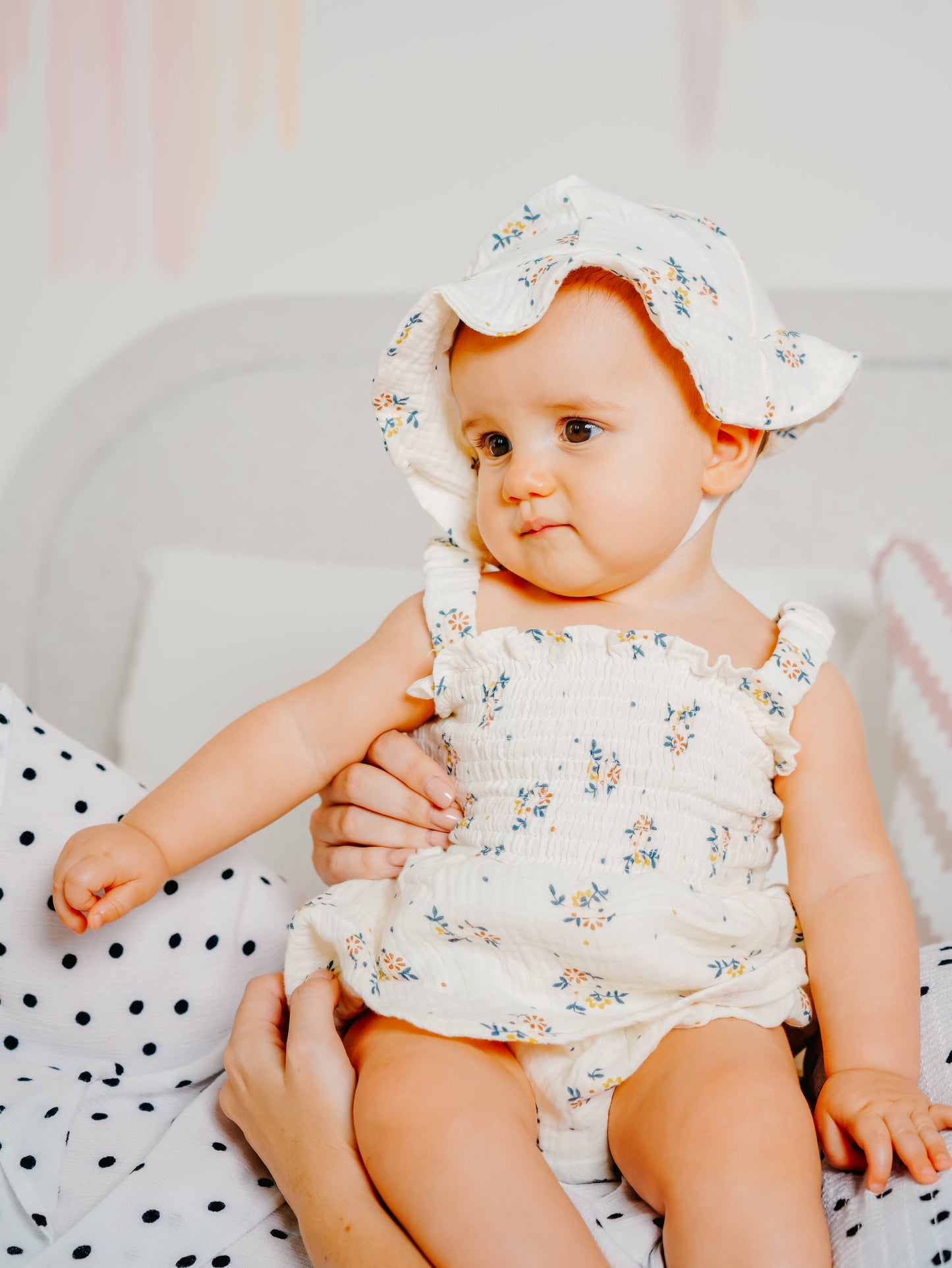 Saffi Muslin Romper with Cap Set