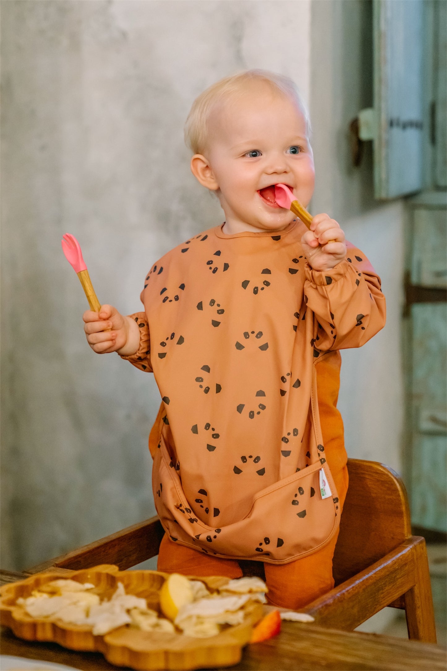 Waterproof Cape Bib - Panda Brown