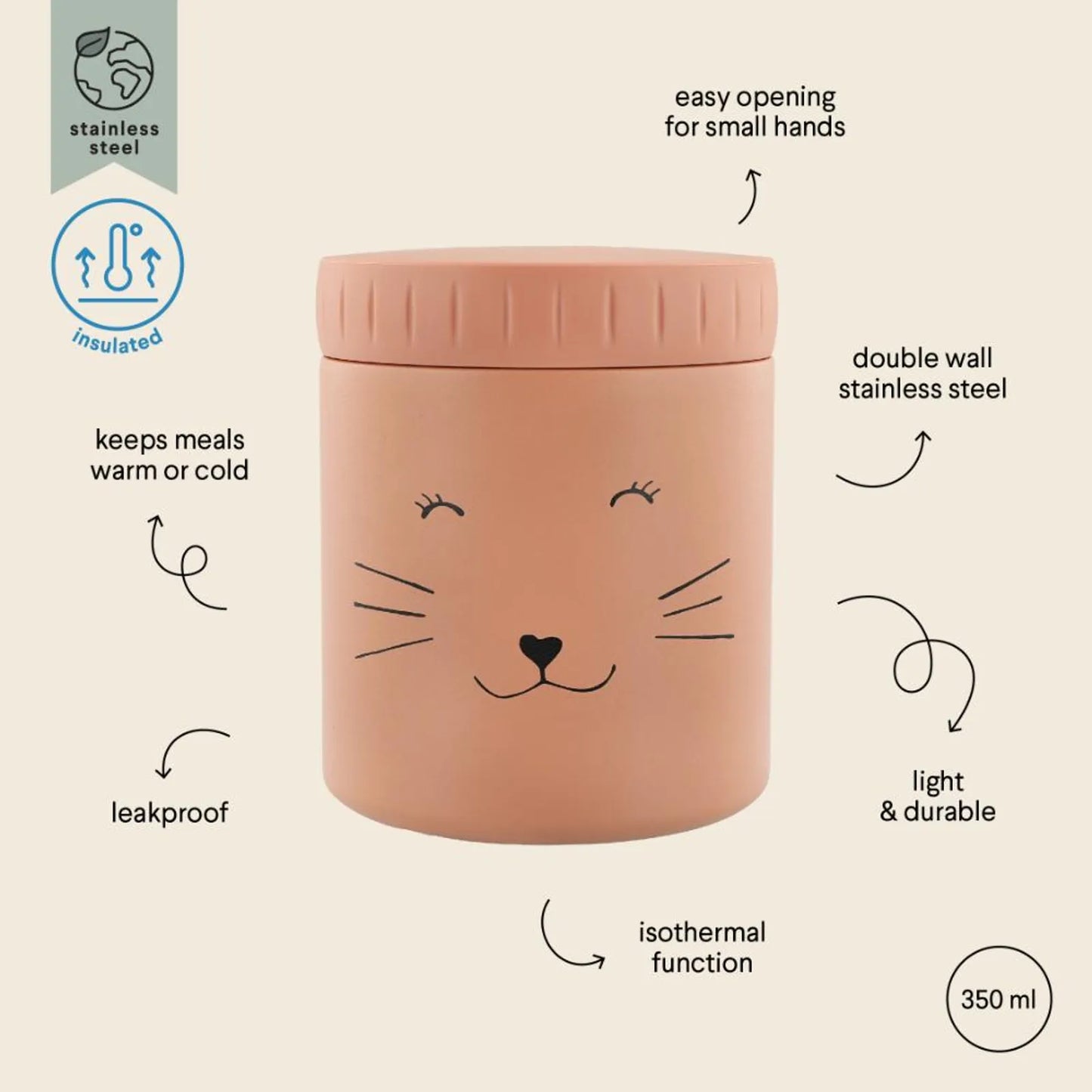 Trixie - Double Wall Insulated Food Jar - 350ml - Mrs. Cat