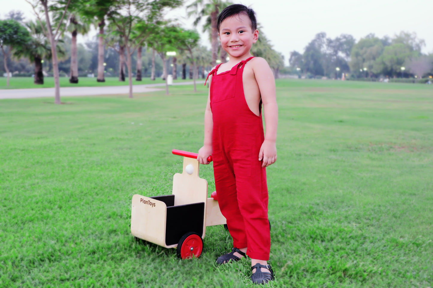 Joe Linen Romper - Maple Red / White