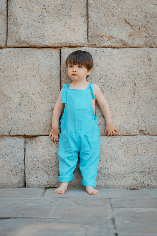 Joe Linen Romper - Sky Blue