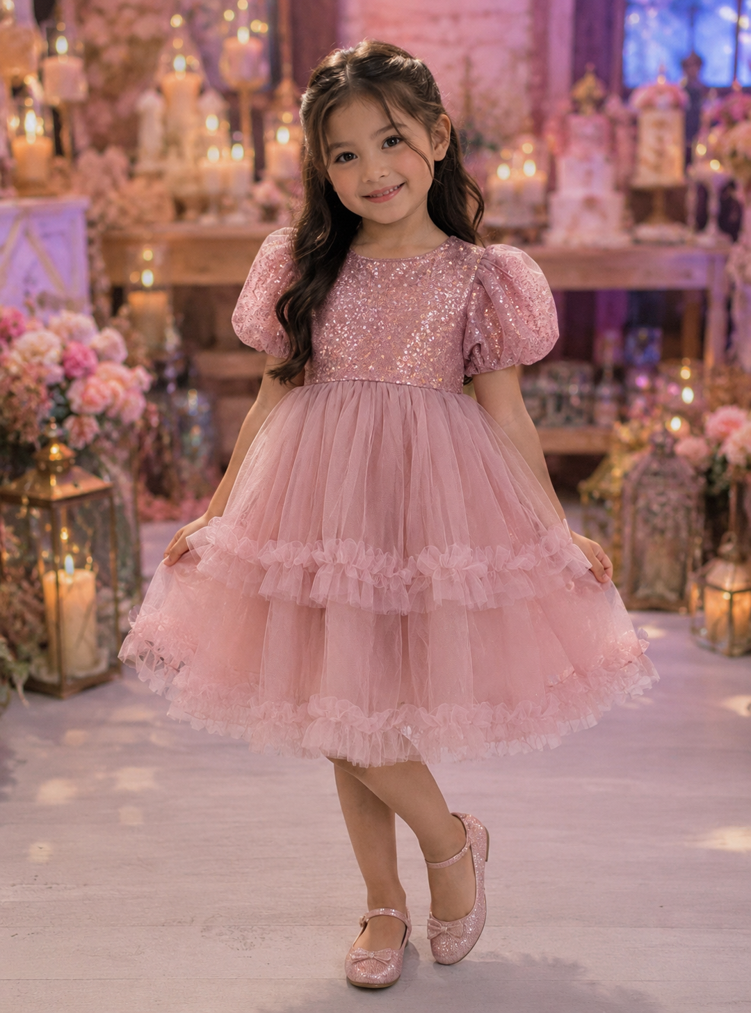 Dreamy Blush Pink Sequin Princess