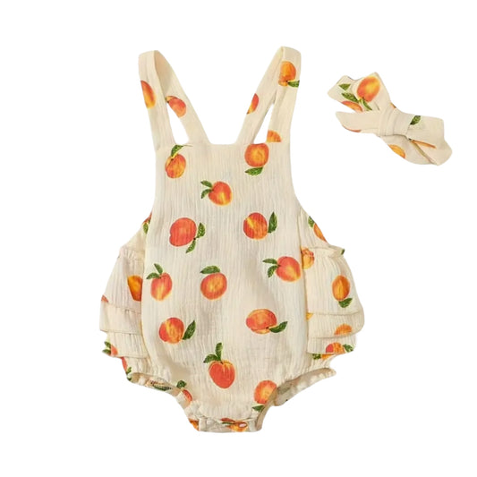 Apricot Muslin Romper