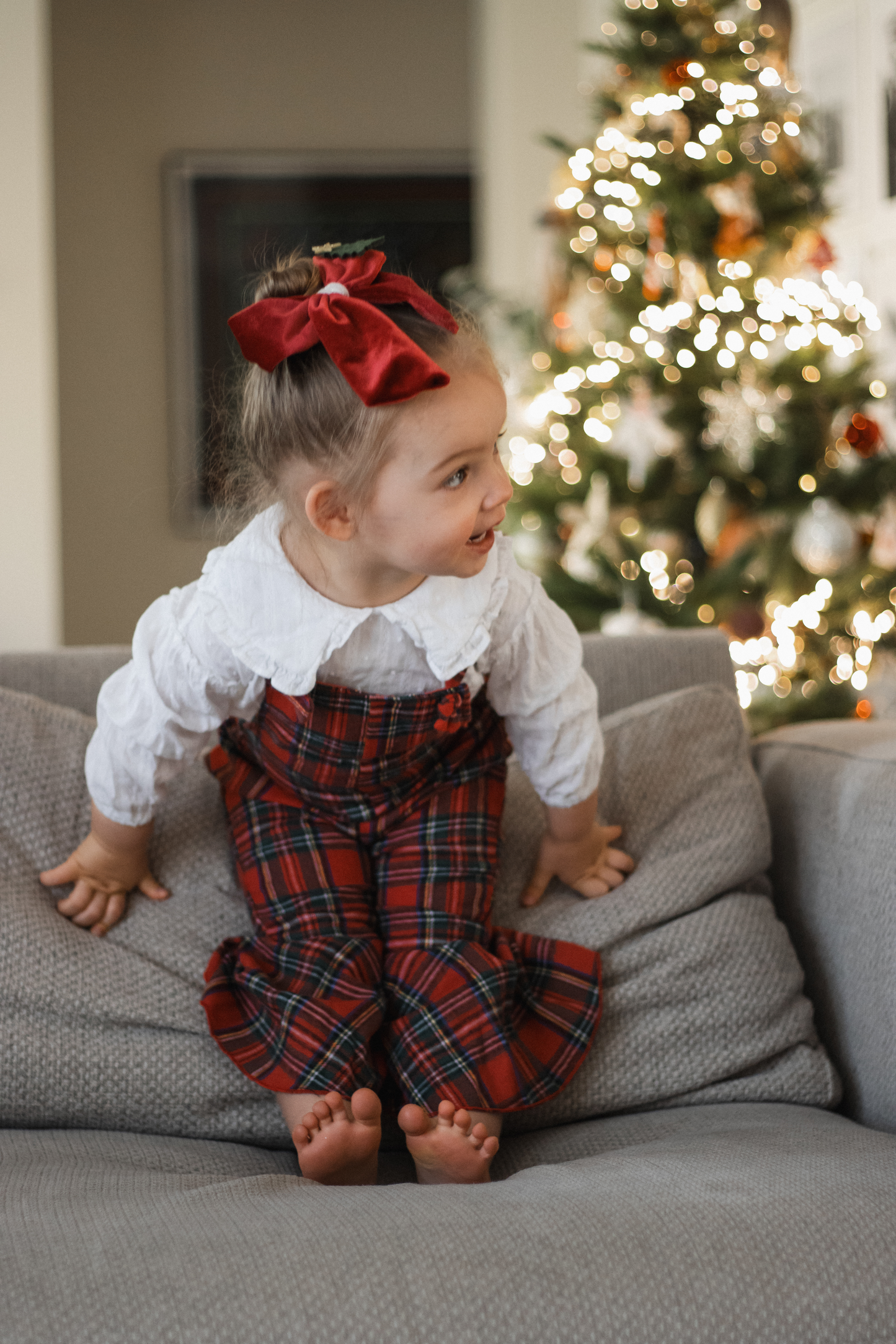 Christmas Bell Bottom Jumpsuit - Red