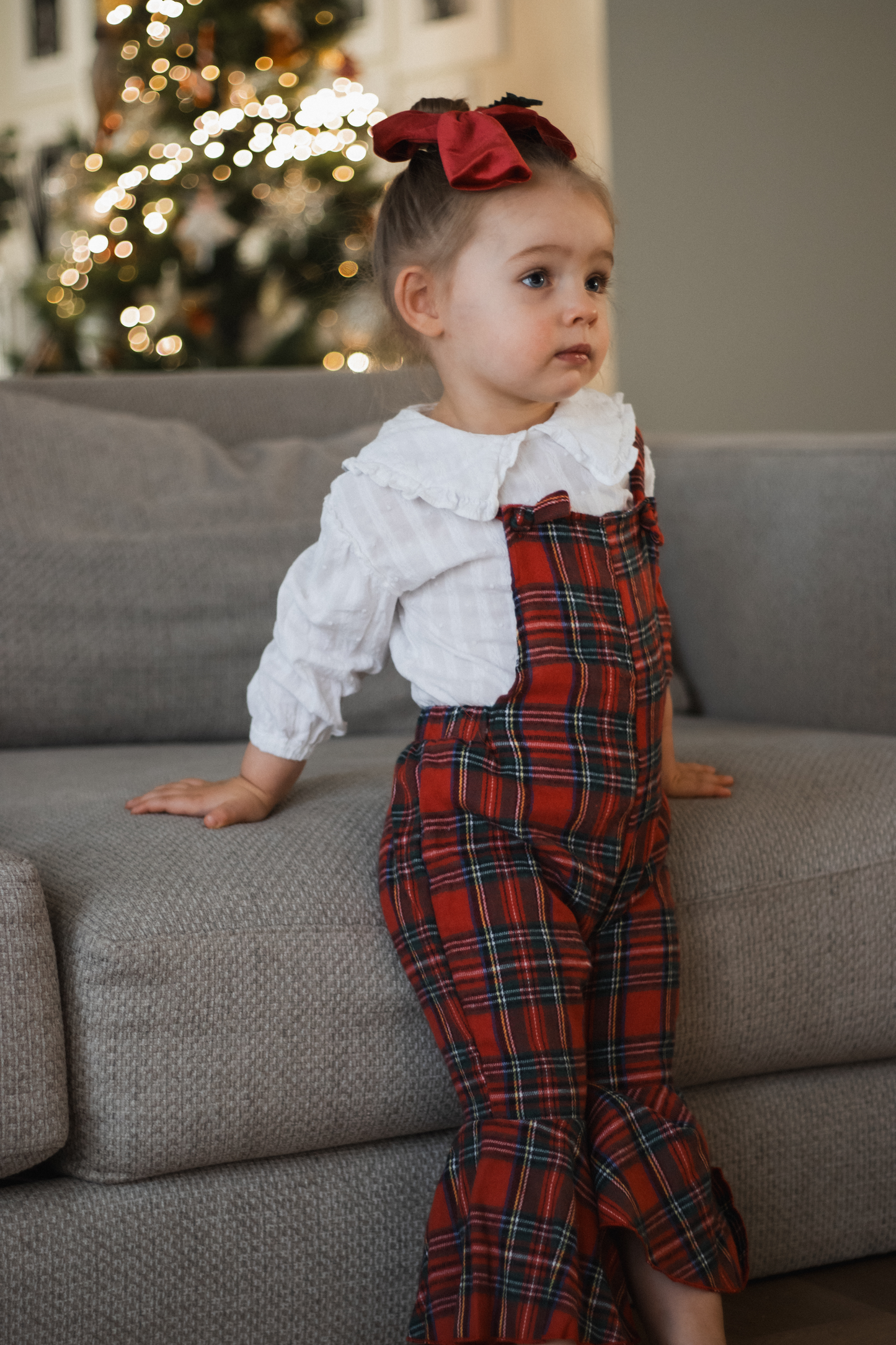 Christmas Bell Bottom Jumpsuit - Red