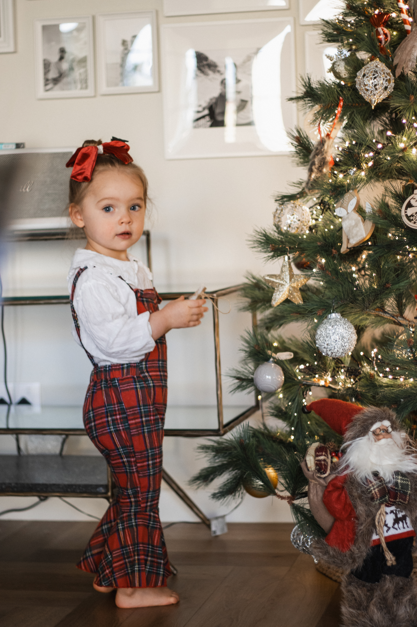 Christmas Bell Bottom Jumpsuit - Red
