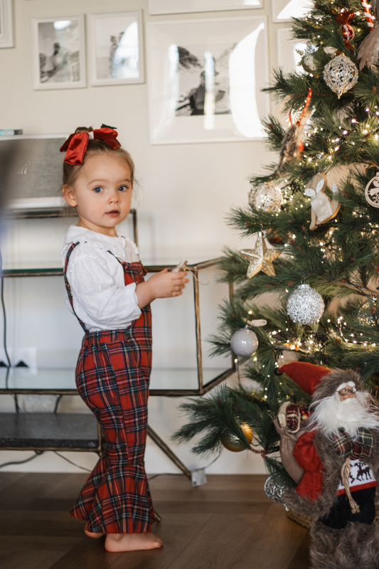 Christmas Bell Bottom Jumpsuit - Red