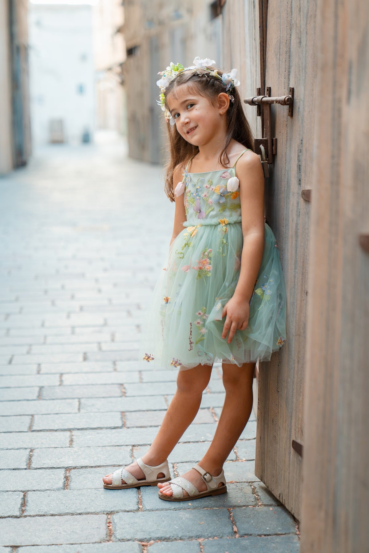 Tulip Whisper Blossom Dress - Forest Green