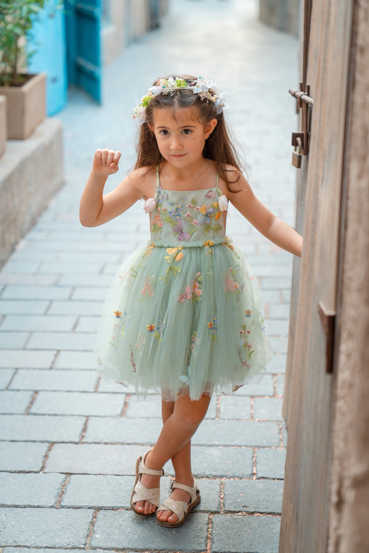 Tulip Whisper Blossom Dress - Forest Green